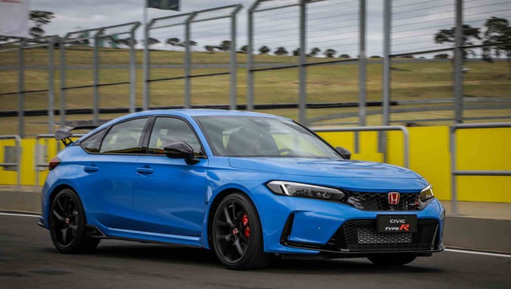 Honda Civic Type R azul de frente