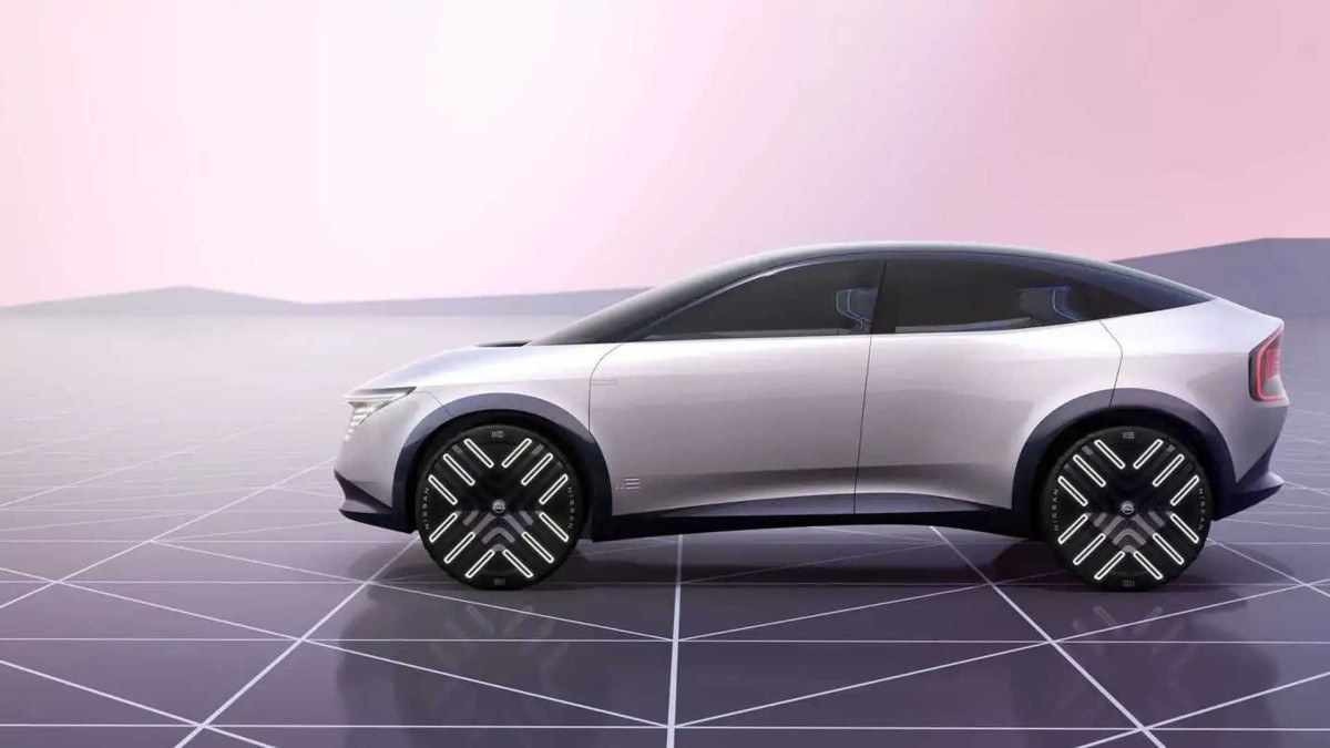 Conceito Chill-Out visto lateralmente. Nova geração do Nissan Leaf será baseado nele. 