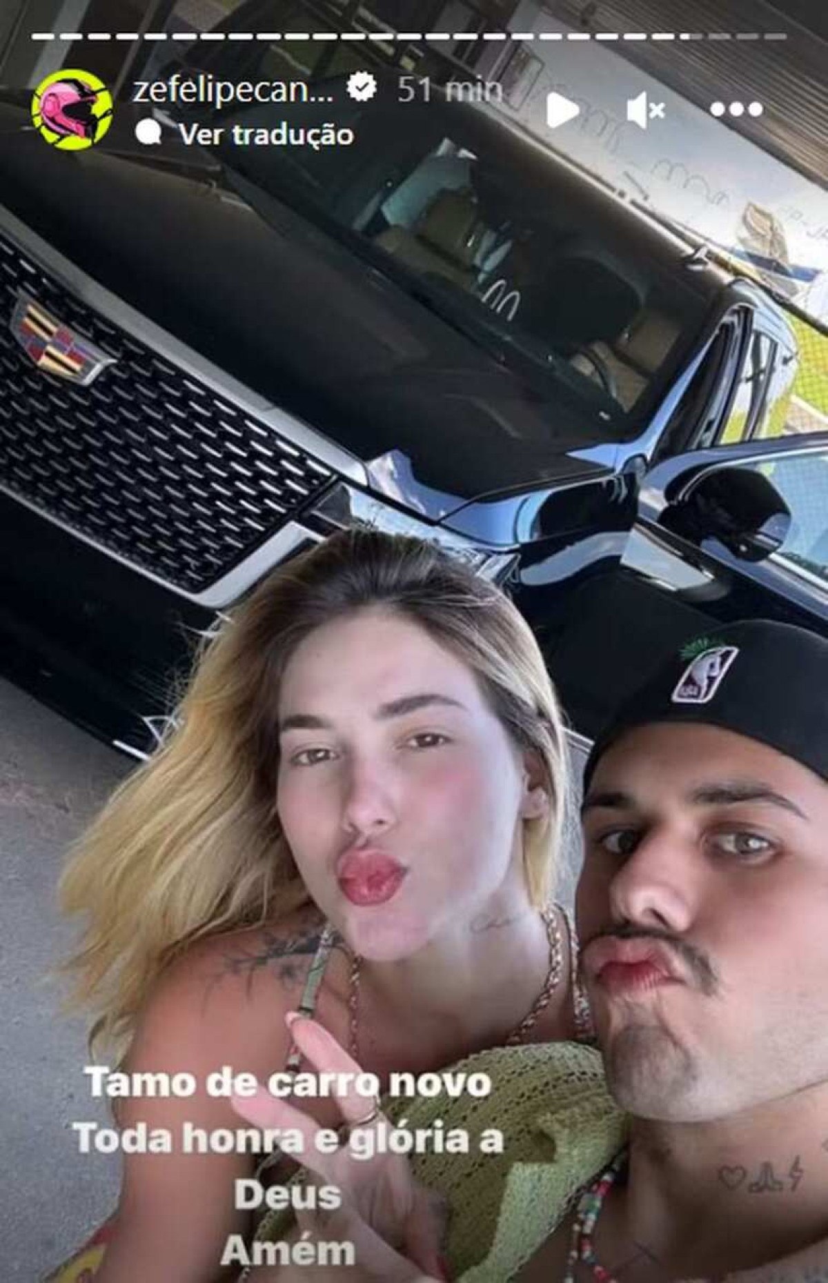 Vírginia e Zé Felipe de Cadillac Escalade