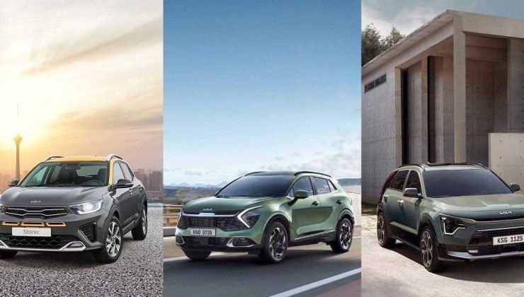 Kia Niro, Sportage e Stonic  -  (crédito: Kia/Divulgação)