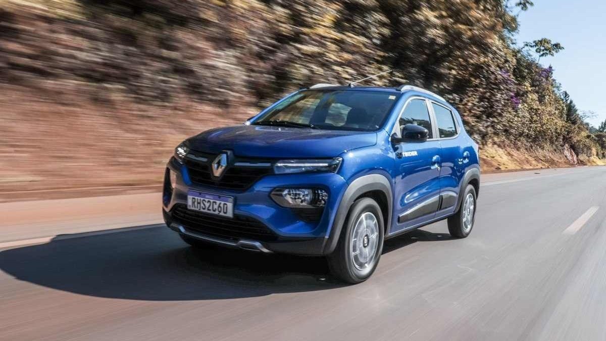 Renault Kwid Outsider azul de frente
