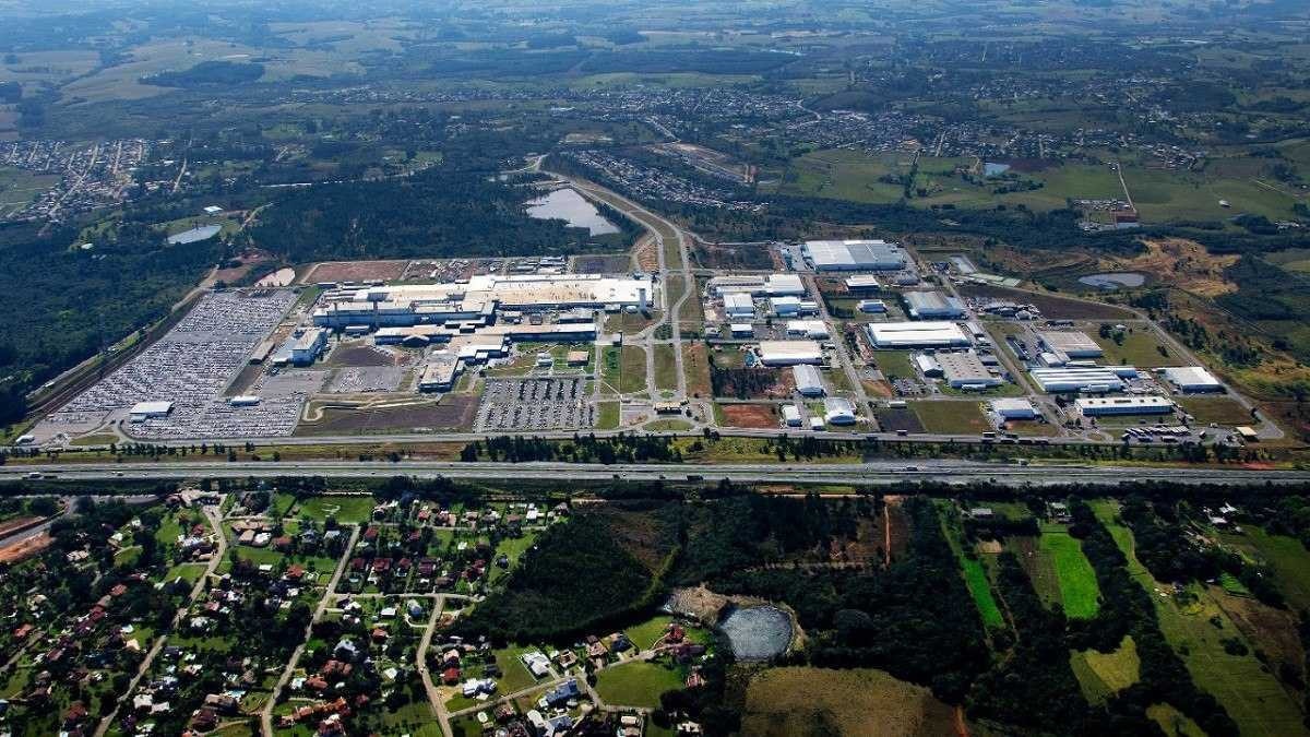 Vista aérea da fábrica da Genereal Motors em Gravataí no Rio Grande do Sul