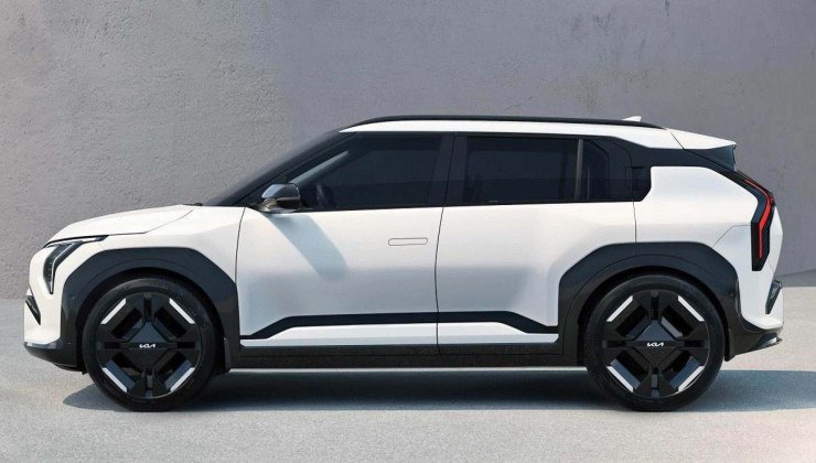 Novo Kia EV3 combina linhas marcantes e faróis em LED para um visual imponente e moderno -  (crédito: Kia/Divulgação)