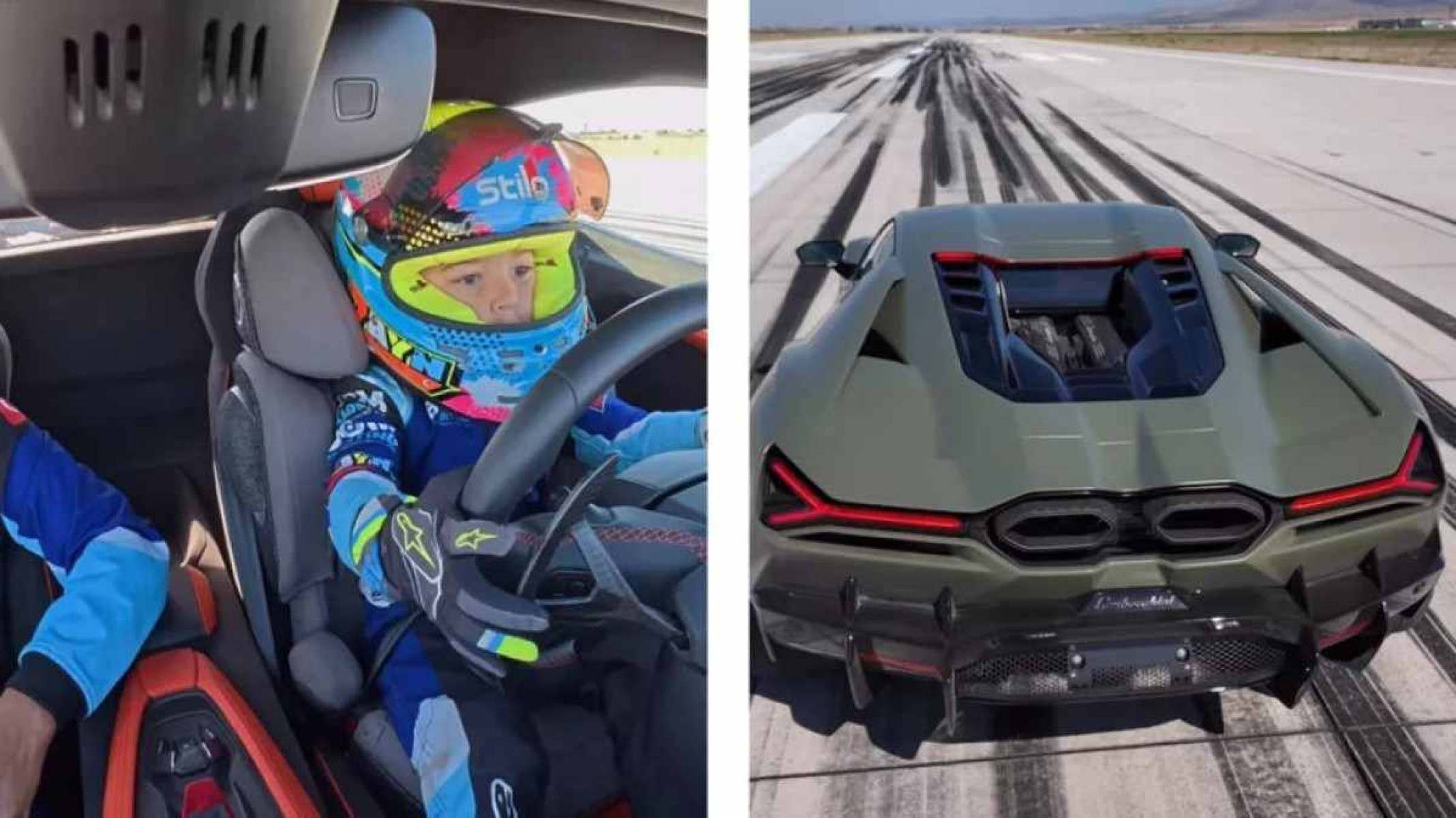 Criança de 5 anos faz mais de 300km/h em Lamborghini Revuelto