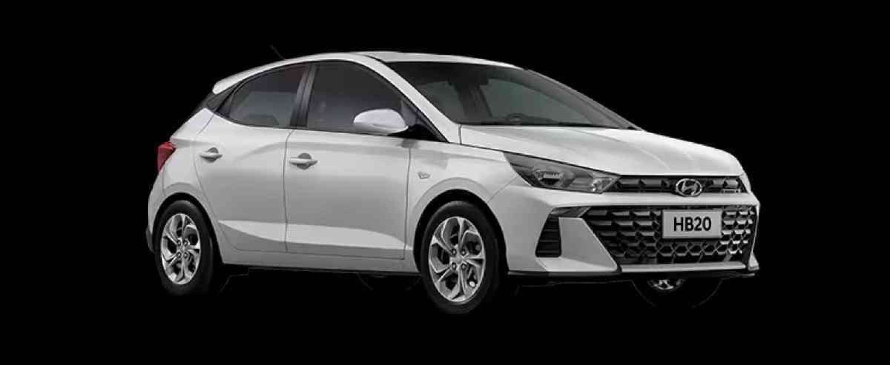 Hyundai HB20 Sense tem retrovisores totalmente brancos e calotas