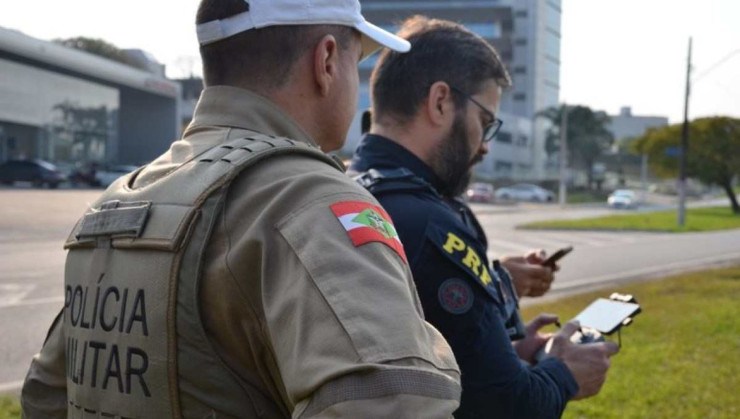 Drone da PRF em ação -  (crédito: Divulgação/PRF)