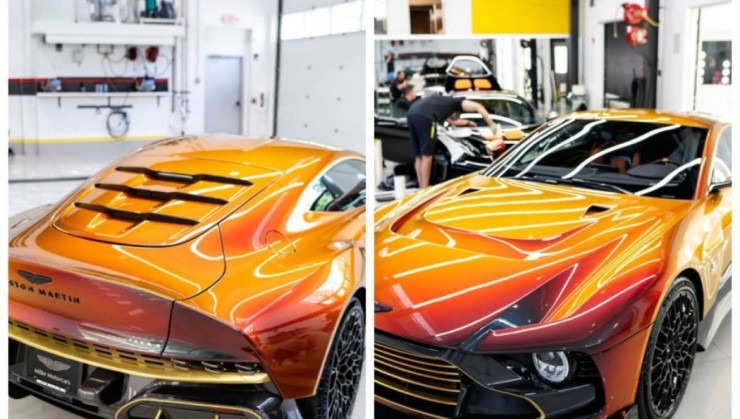 Aston Martin Valour com pintura do tipo "camaleão" -  (crédito: Reprodução/Instagram/@touchofglassdetail)