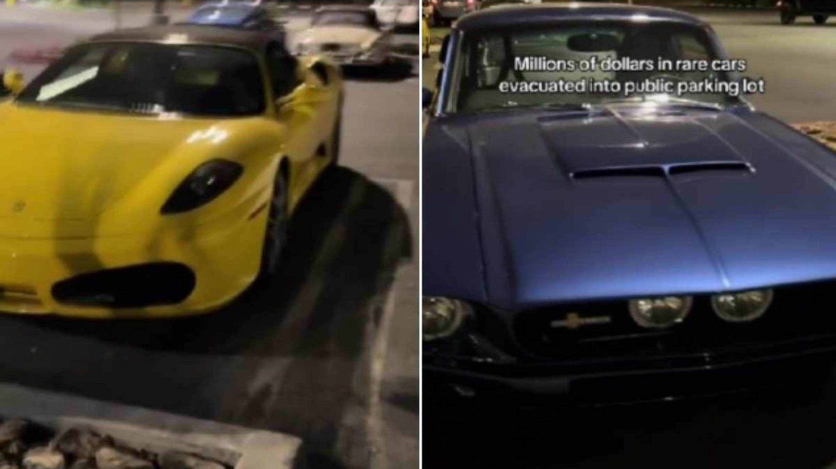 Carros de luxo foram colocados no estacionamento do McDonald's