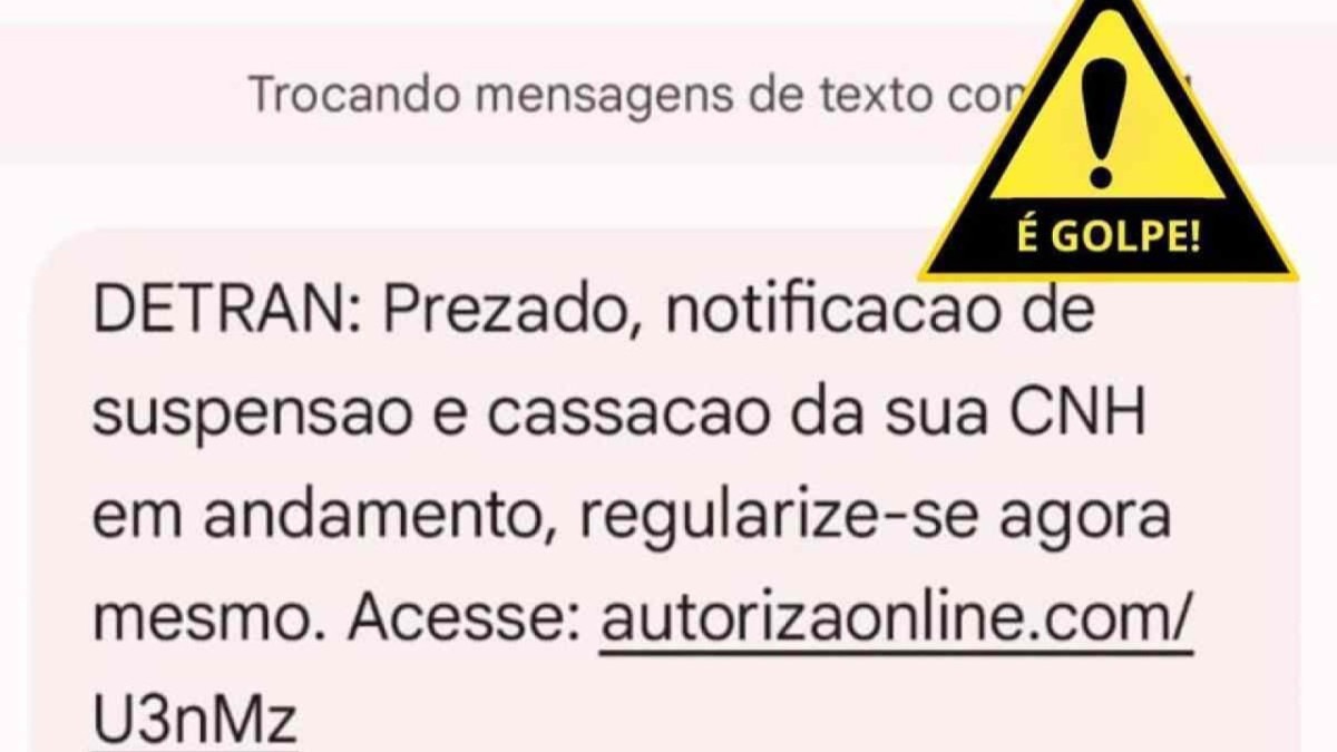 Uma das mensagens falsas identificadas pelo Detran-ES