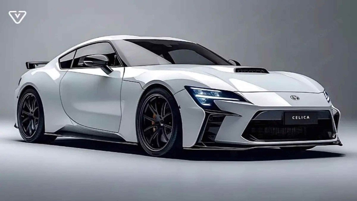 Projeção do Toyota GR Celica na cor branca