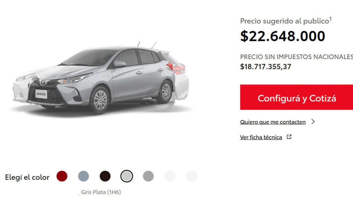 Toyota mostra preços sem impostos na Argentina