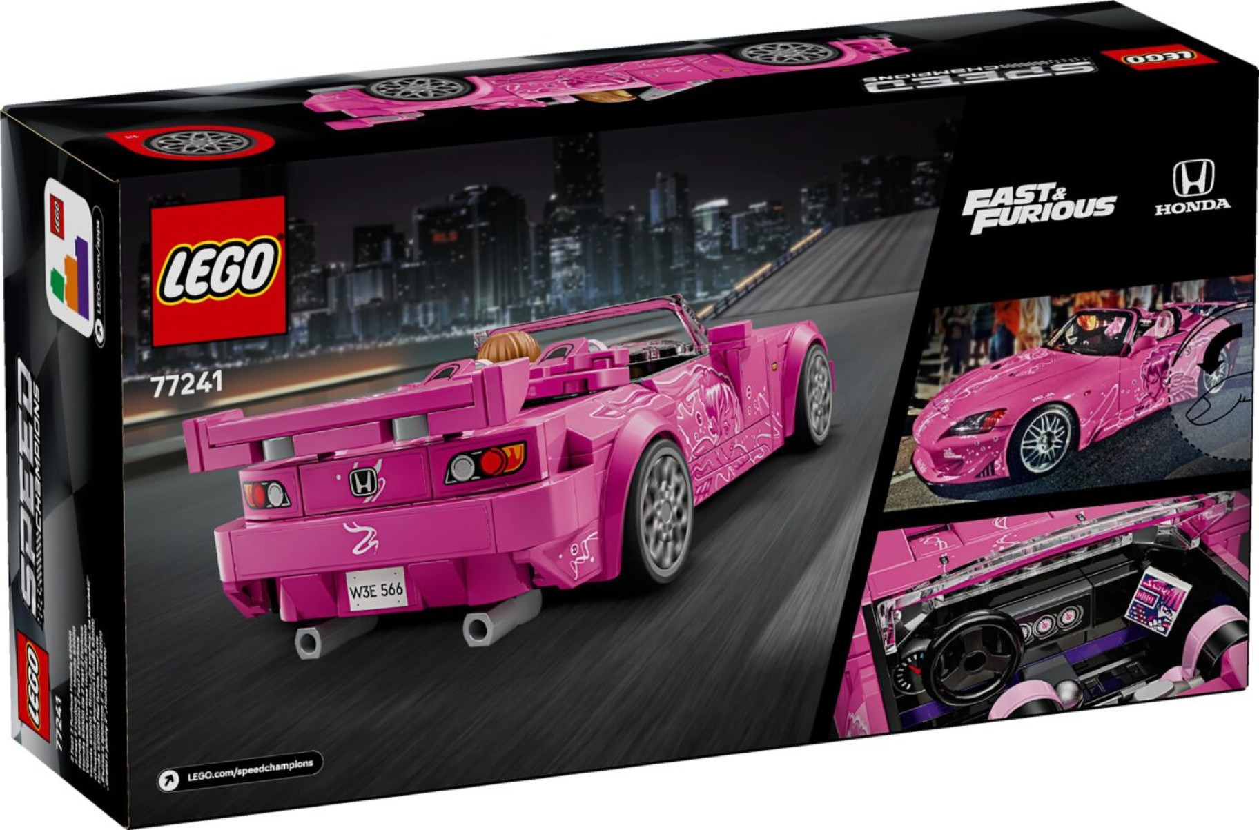 Lego Honda S2000 rosa do Velozes e Furiosos