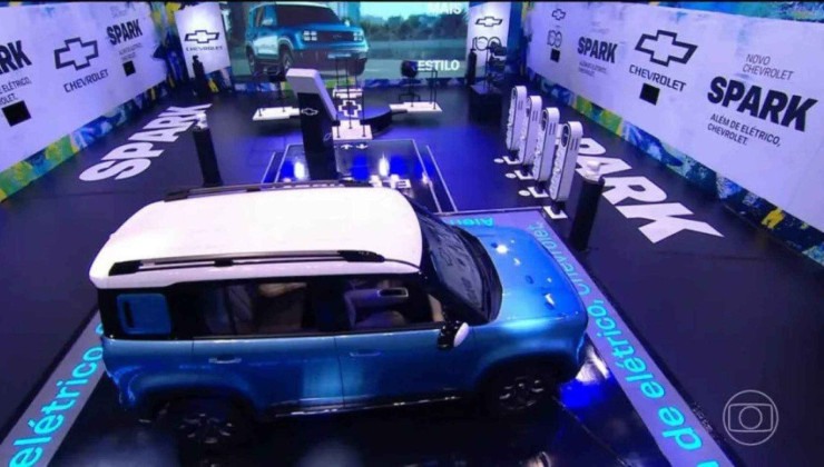 Chevrolet Spark EUV fez sua primeira aparição no Big Brother Brasil -  (crédito: Reprodução/TV Globo)