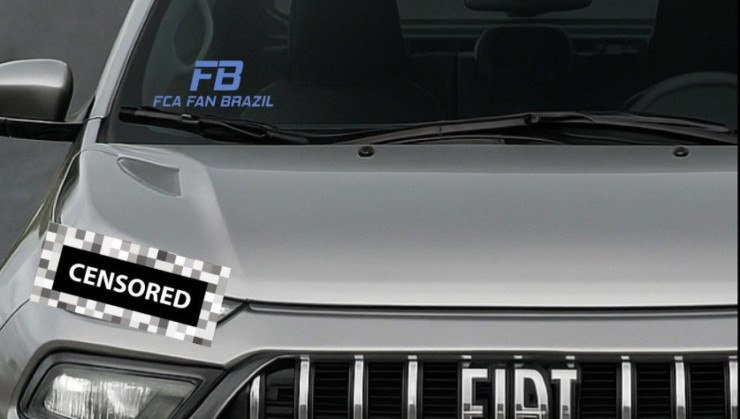 Fiat Toro 2026 terá grade frontal mais robusta, com barras verticais cromadas  -  (crédito: Reproduçõ/@fca_fan_brazil)