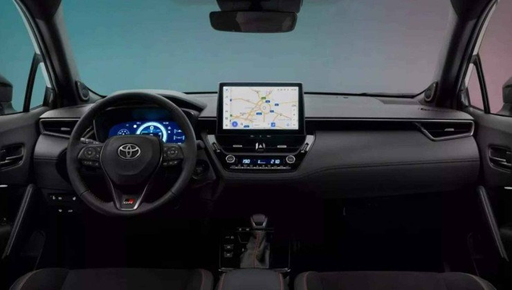 Interior do Corolla Cross vendido que é vendido fora do Brasil