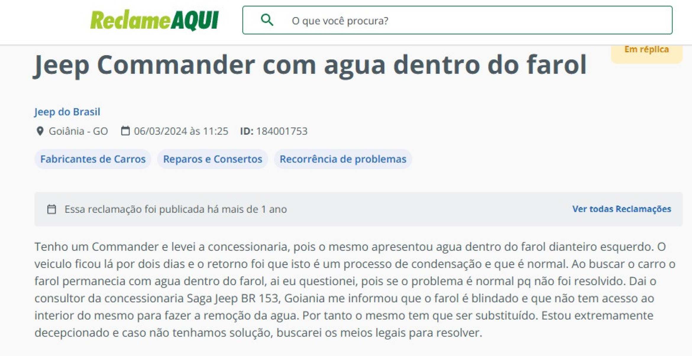Infiltração é um dos problemas recorrentes do Jeep Commander