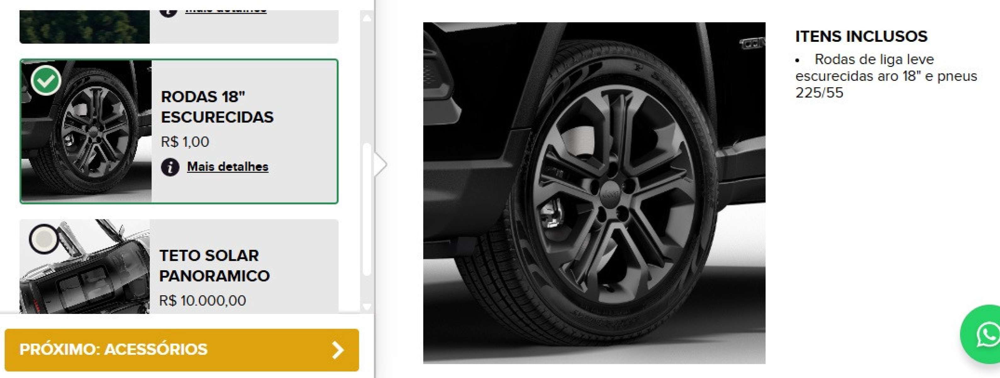 Opcional do do Jeep Compass por R$ 1