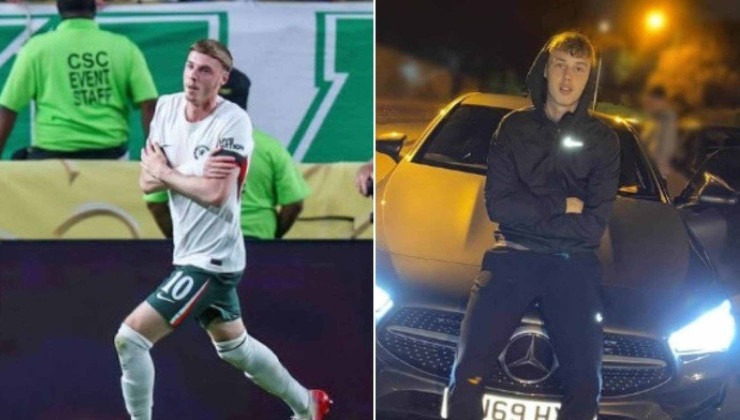 Palmer é o principal jogador do Chelsea e tem vários carros de luxo, como uma Mercedes-Benz Classe A -  (crédito: Reprodução/Instagram)