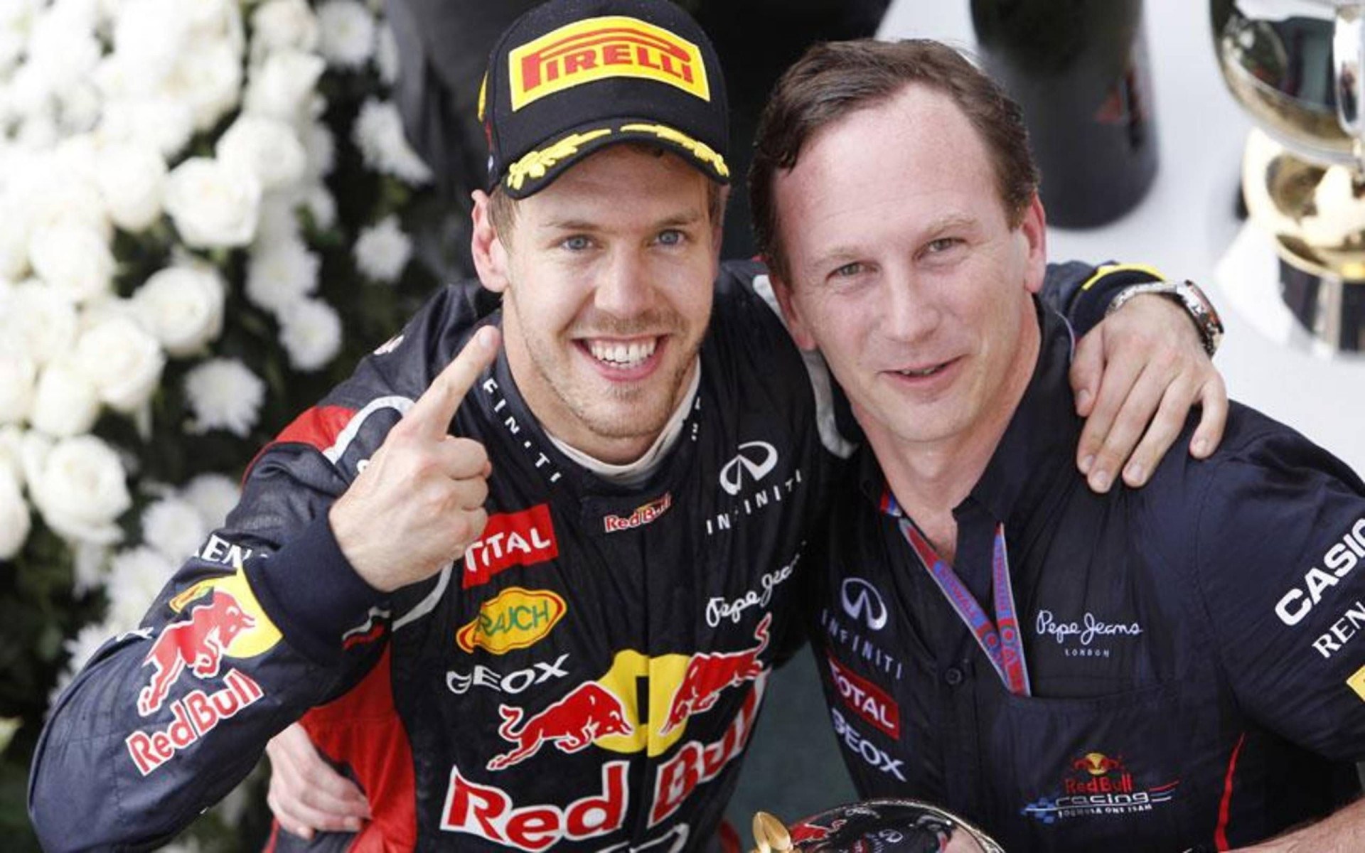 Christian Horner e Sebastian Vettel 