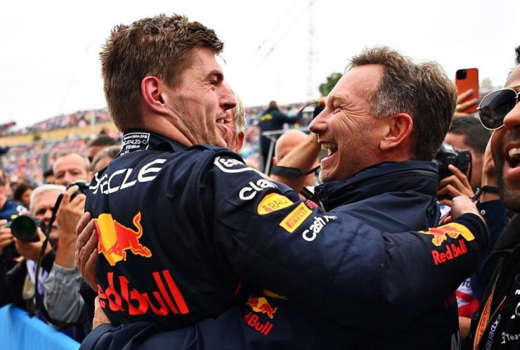 Christian Horner e Max Verstappen