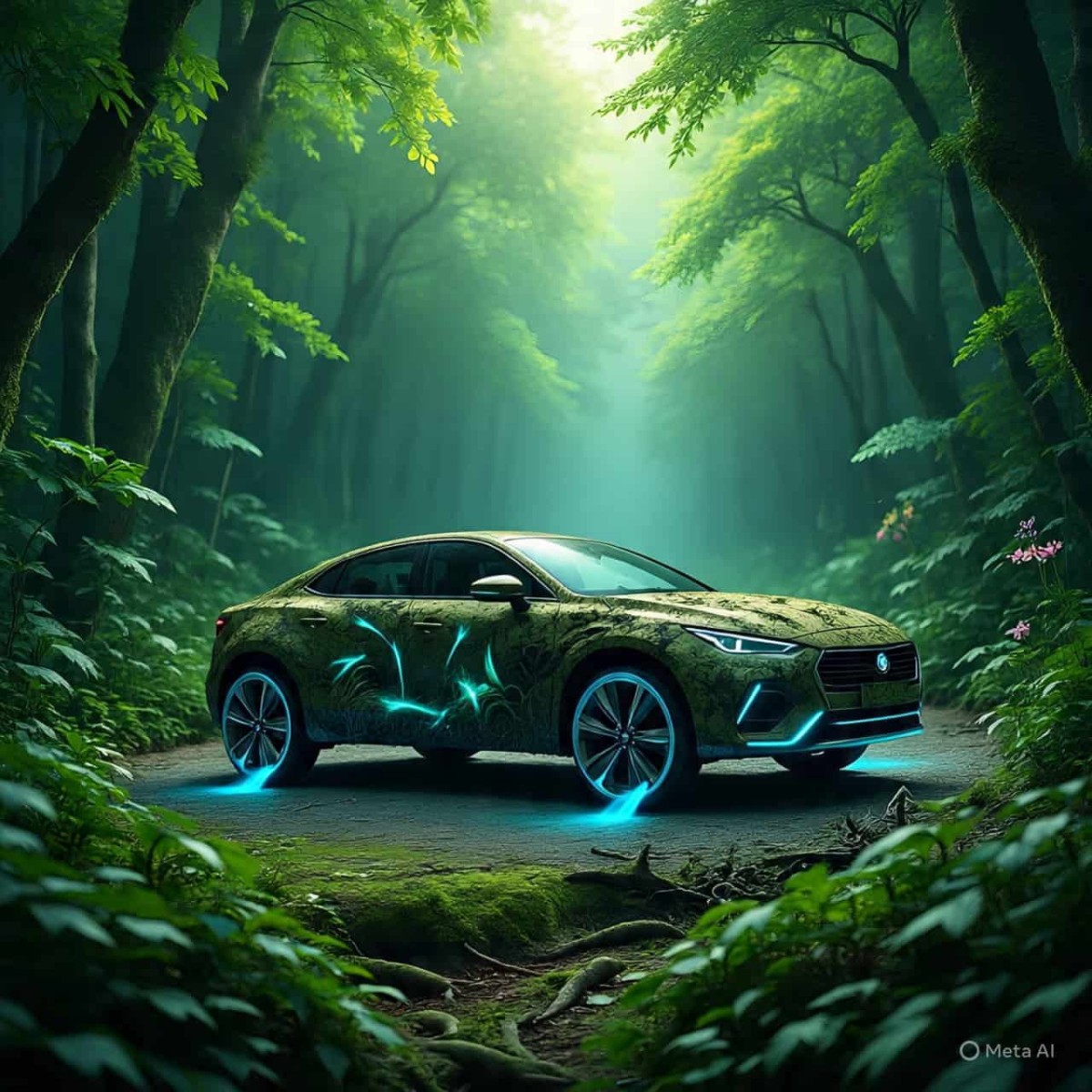 Carro criado pela IA da Meta inspirado na lenda do Curupira, ele tem inteligência artificial com senso ecológico.