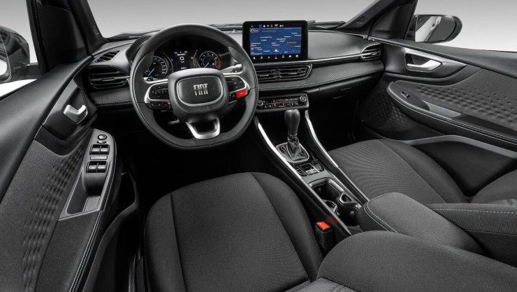 Interior do Fastback Audace Hybrid 2026 conta com bancos em tecido