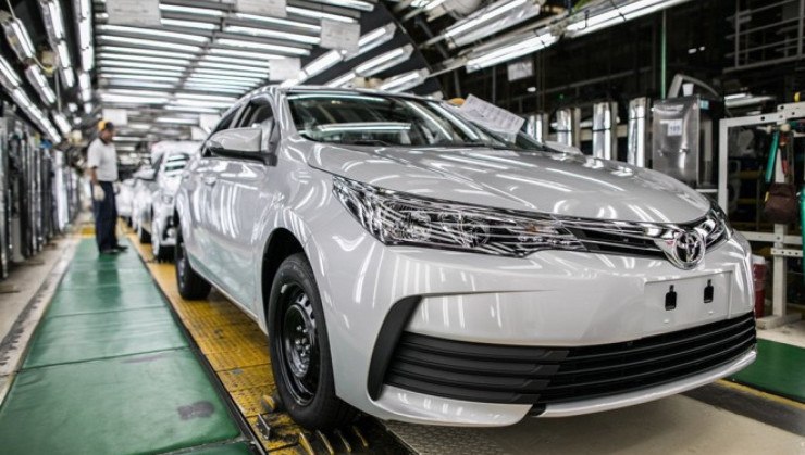 Toyota Corolla na linha de produção -  (crédito: Divulgação)