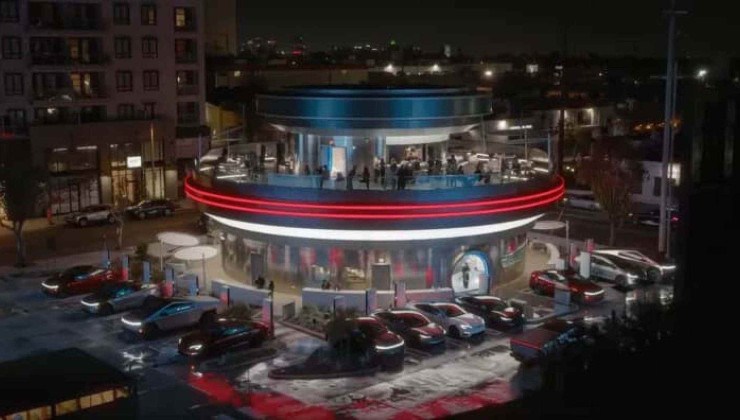 Restaurante da Tesla fica localizado em Los Angeles, nos Estados Unidos -  (crédito: Divulgação/Tesla)