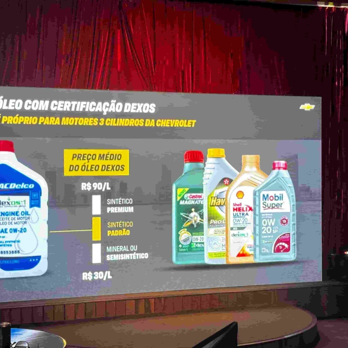 A GM reforçou que os donos devem sempre procurar por óleo próprio para o motor de 3 cilindros, o OW-20, com certificação Dexos-1