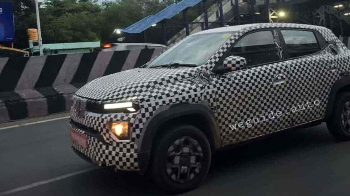 Novo Renault Kwid flagrado com camuflagem na Índia