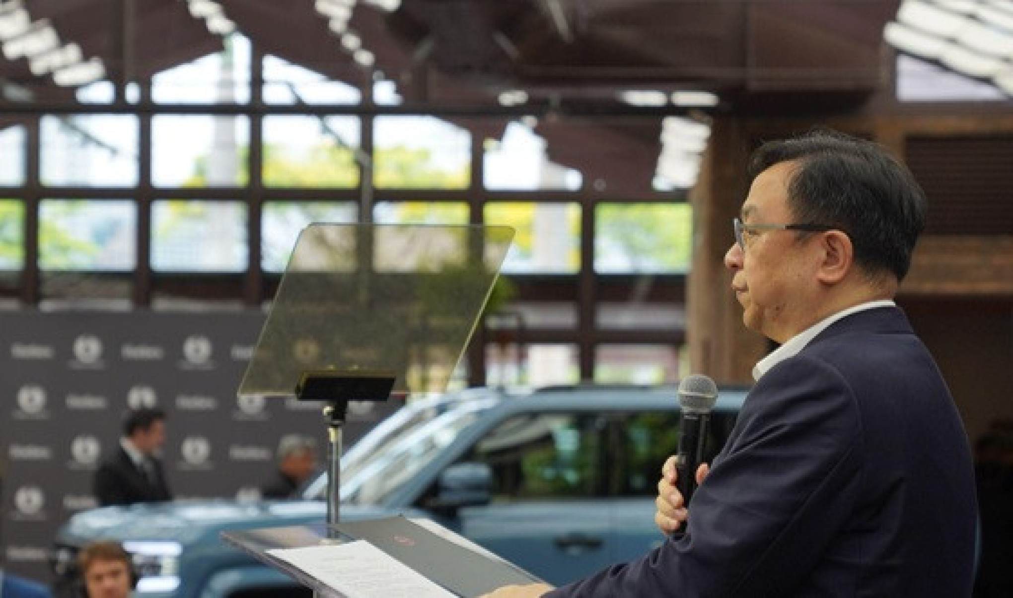 Wang Chuanfu, fundador e CEO da BYD, em evento em São Paulo