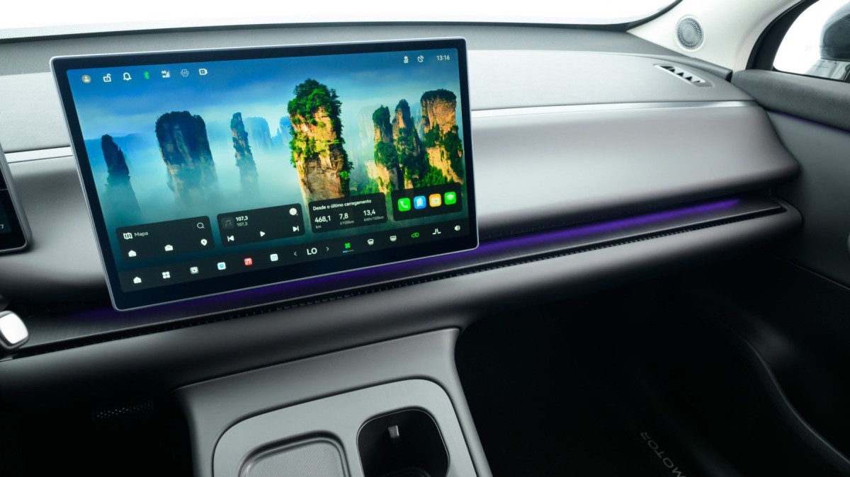 O Leap One, sua central multimidia, tem uma tela de 14,6