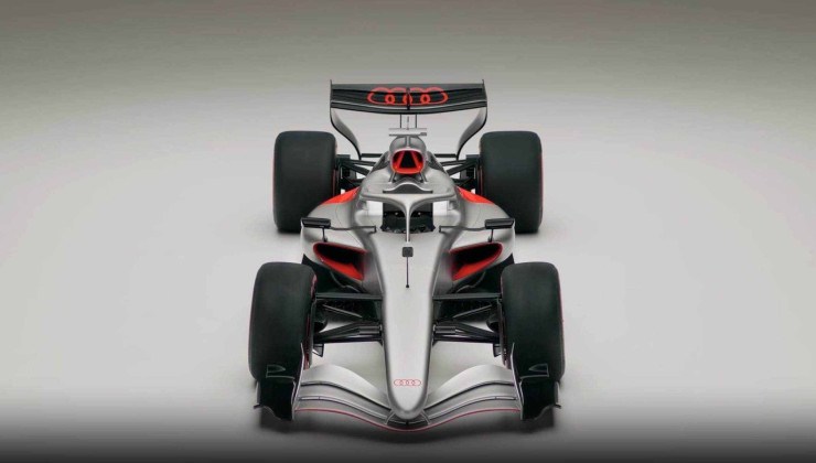 Carro da Audi para a temporada 2026 visto acima -  (crédito: Divulgação/Audi)