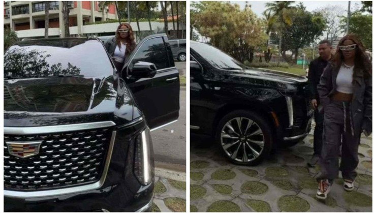 Ludmilla com seu novo Cadillac Escalade -  (crédito: ReproduÃ§Ã£o/redes sociais)