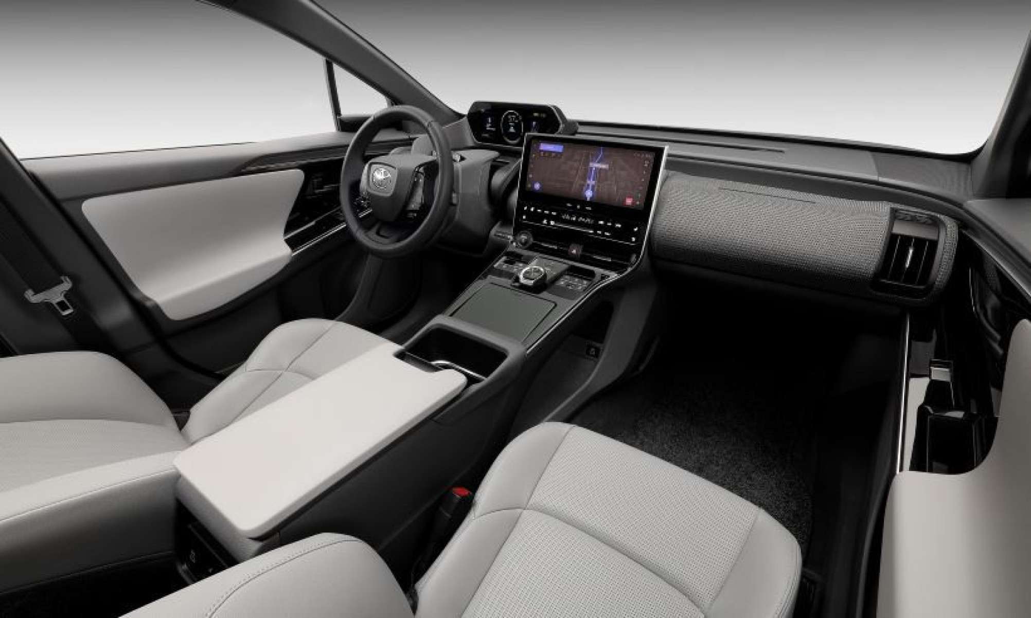 Painel do Toyota bZ4x, que chegará ao Brasil