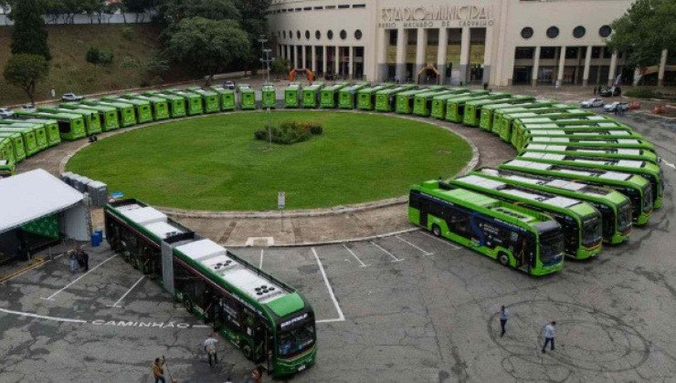 Apresentação de novos ônibus elétricos na cidade de São Paulo -  (crédito: Divulgação/BYD)