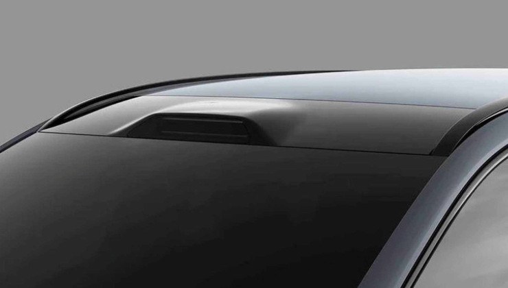 Radar LiDAR de um Volvo EX90, recurso utilizado em sistemas mais sofisticados de condu&ccedil;&atilde;o assistida e que permite maior precis&atilde;o na leitura do ambiente ao redor do ve&iacute;culo.