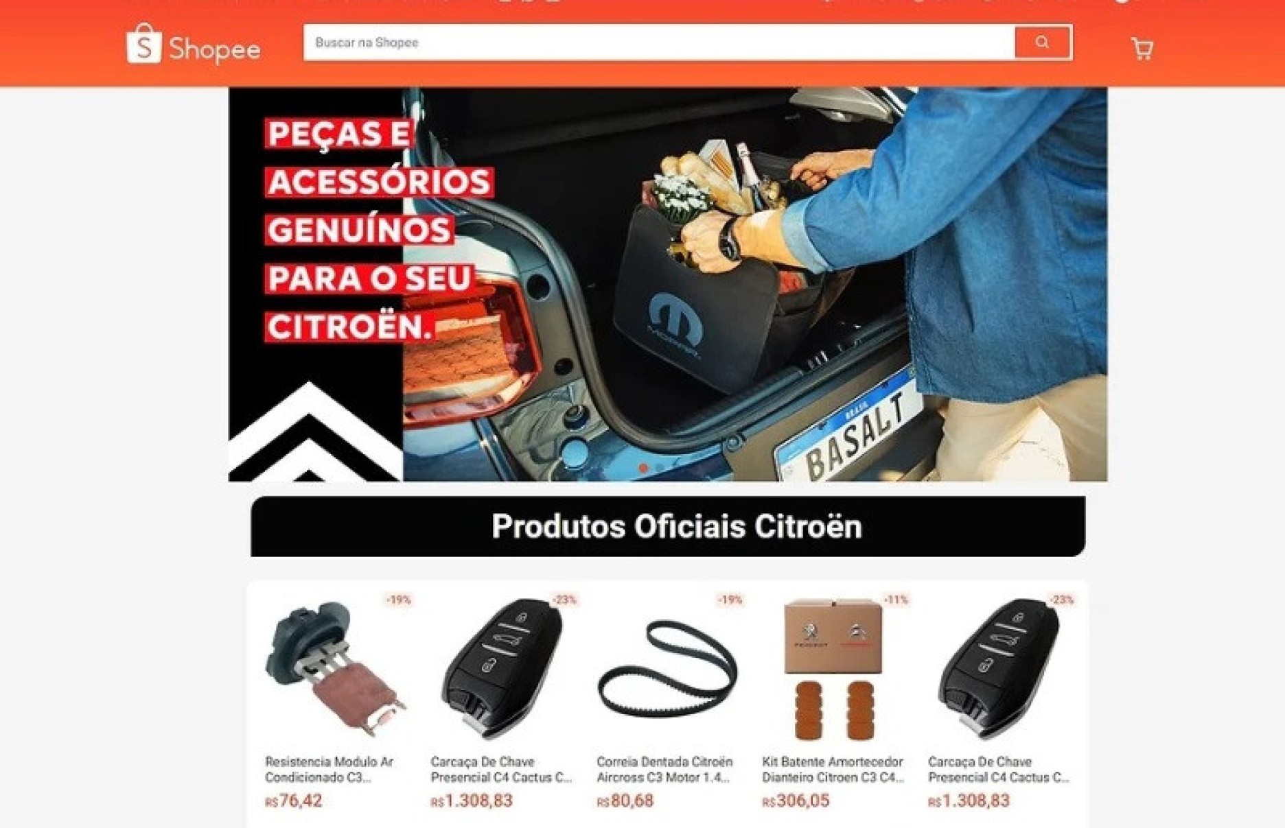 Loja da Citroen na Shopee