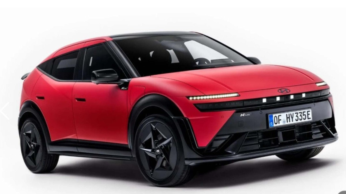 Hyundai Ioniq 3 vermelho de frente