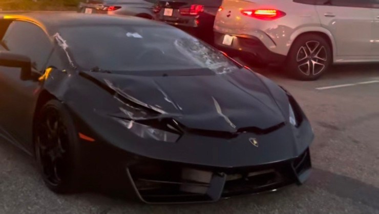 O estado de como ficou a Lamborghini Huracan