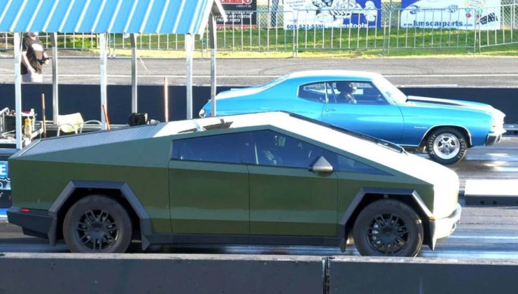 Chevrolet Chevelle SS ganhou em uma disputa de arrancada contra uma Cybertruck -  (crédito: Imagem/Divulgação)