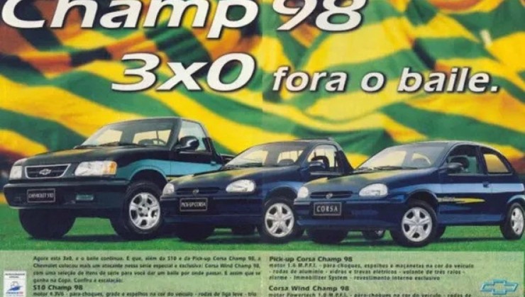 Material publicit&aacute;rio da linha Champ 98