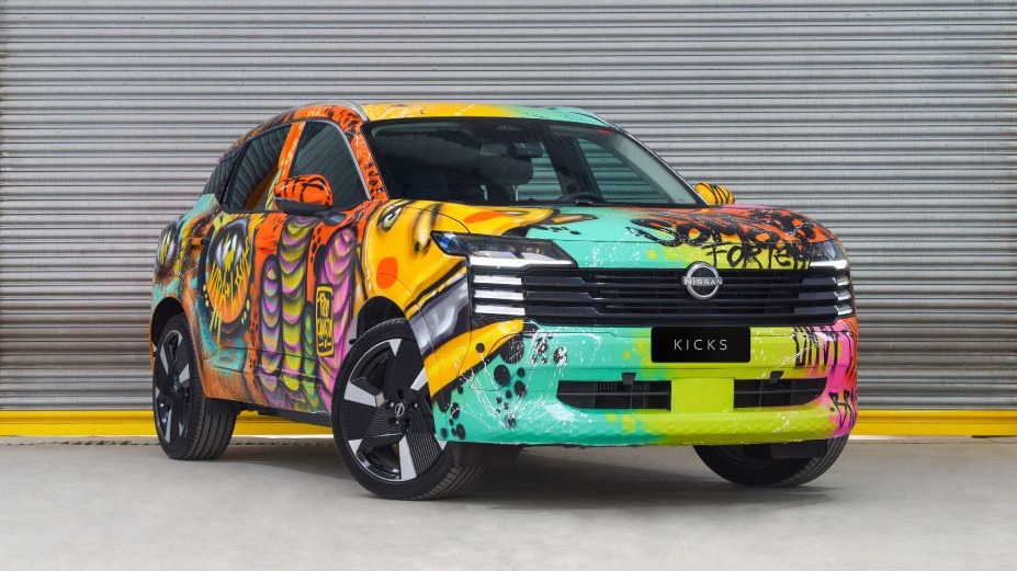 A parceria entre Nissan e Tico Canato resultou no Kicks Art Car, unindo arte urbana e design automotivo -  (crédito: Divulga&ccedil;&atilde;o/Nissan)