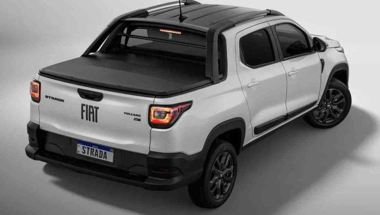 A Fiat Strada, picape mais vendida no Brasil, impulsiona a lideran&ccedil;a da Stellantis no mercado sul-americano -  (crédito: Foto: Divulga&ccedil;&atilde;o/Stellantis)
