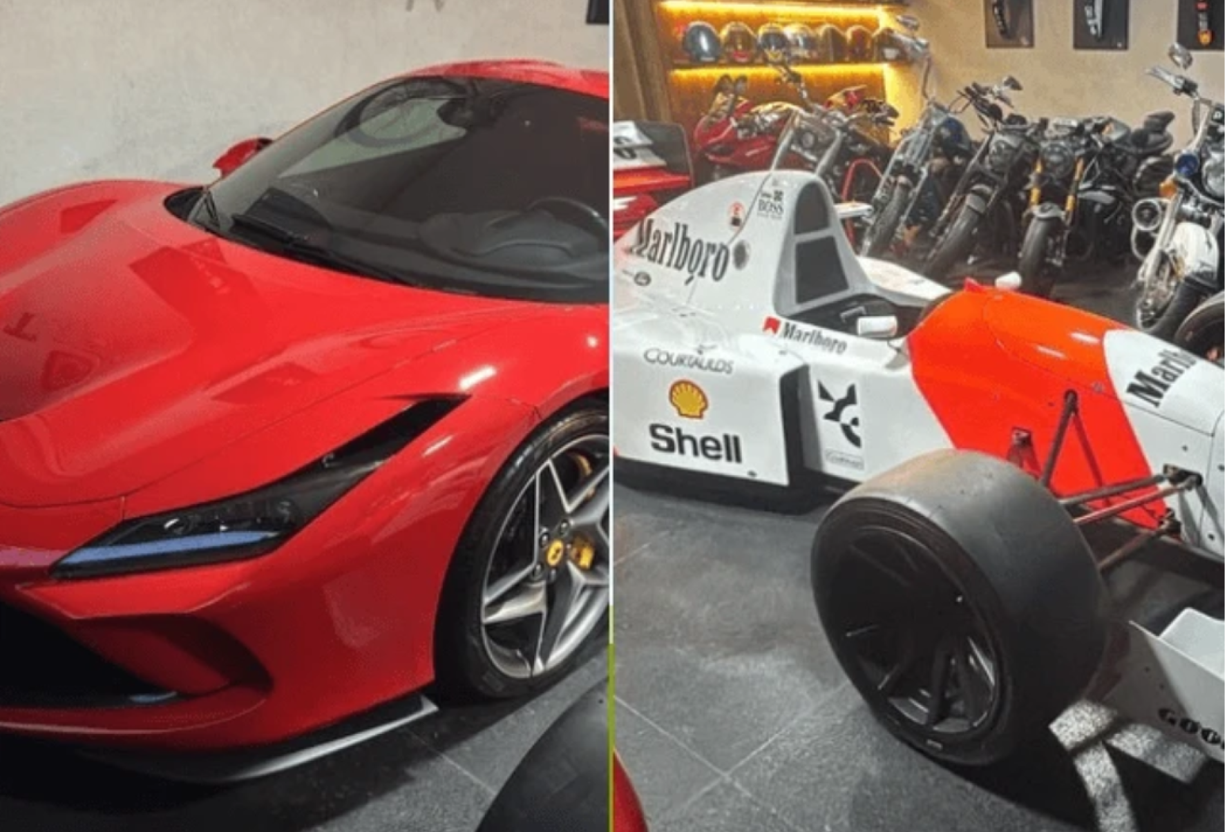 Ferrari F8 Tributo e réplica do F1 de Ayrton Senna