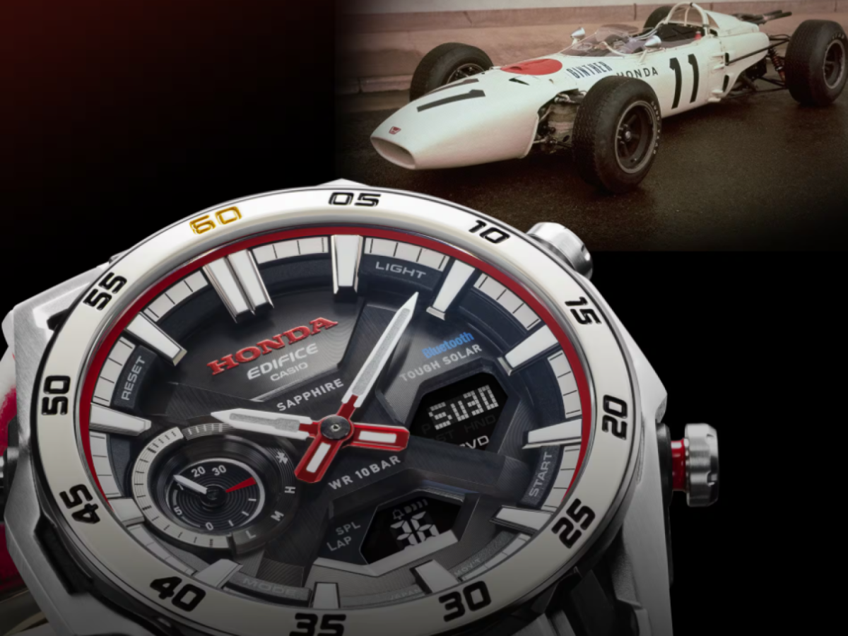 Casio lança relógio que homenageia o motor V12 da Honda na Fórmula 1