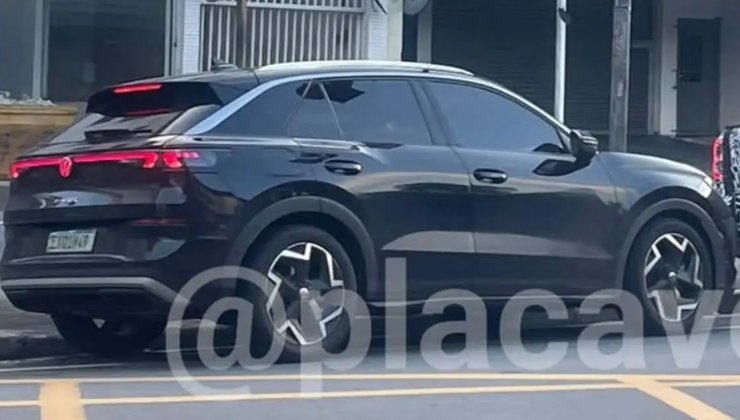 Volkswagen testa sistema híbrido, o protótipo baseado no T-Roc europeu -  (crédito: Reprodução/@placaverde)